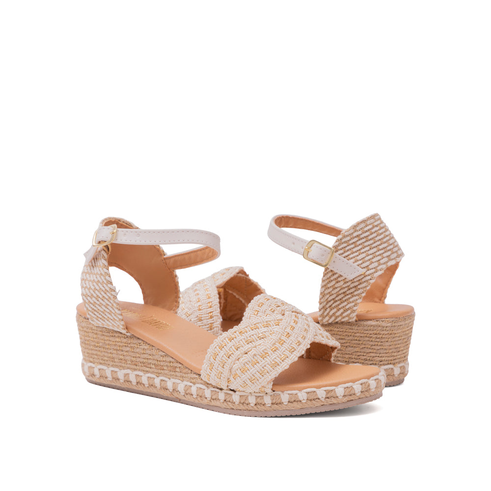 Alpargata Beige Con Trenza Plataforma Yute 5-233