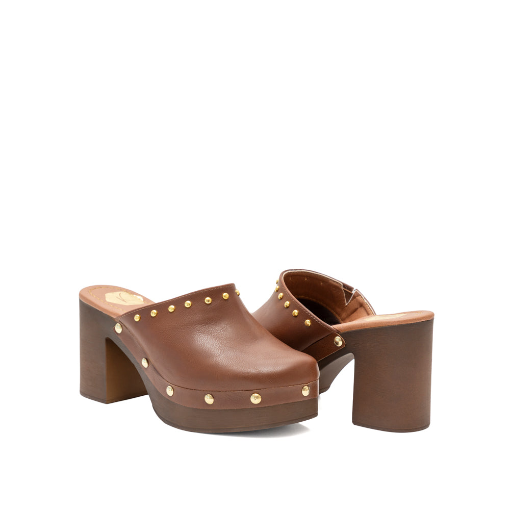 Zapatilla Suecos Plataforma Alta Camel 7-5207